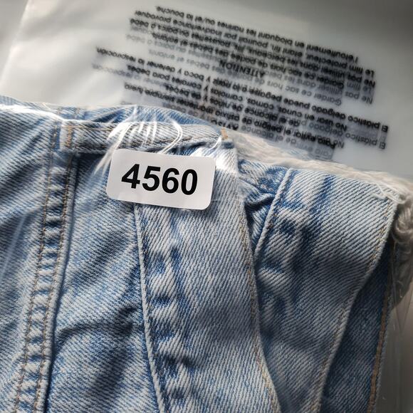 Nuuds Jeans Womens 29 Light Wash Curvy Straight Distressed Raw Hem High Rise - Picture 12 of 12